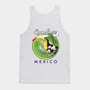 explore Playa Balandra mexico retro logo Tank Top